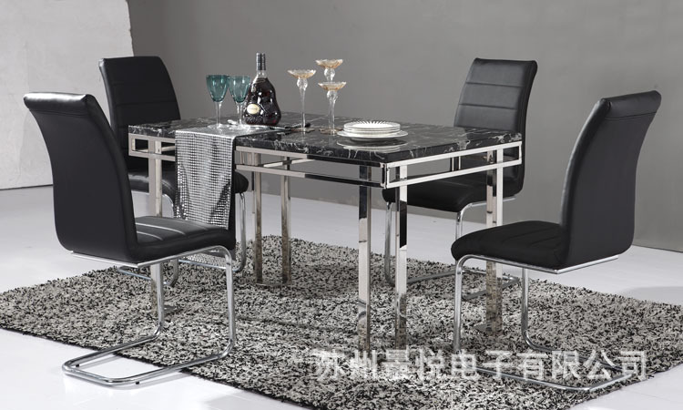 【景悦嘉家居客厅家具大理石桌面不锈钢桌腿樟树家具图片