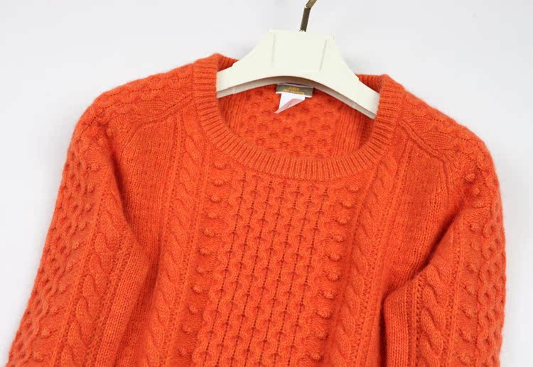 2013秋冬新品复古味道绞花<em>织法插肩</em>加厚<em>圆领</em>