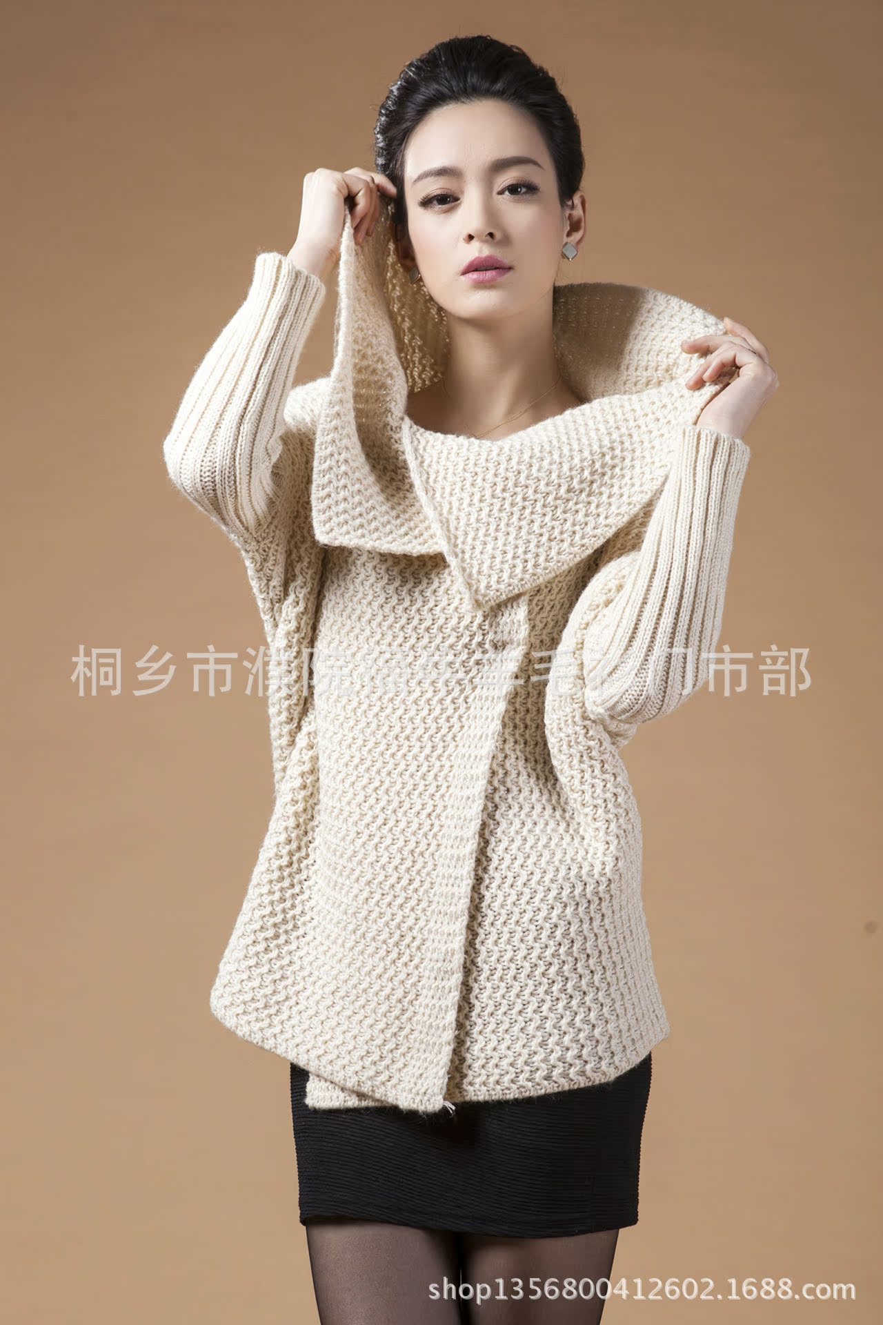 发采购女式毛衣-新款韩版斗篷宽松<em>大码开衫</em>女