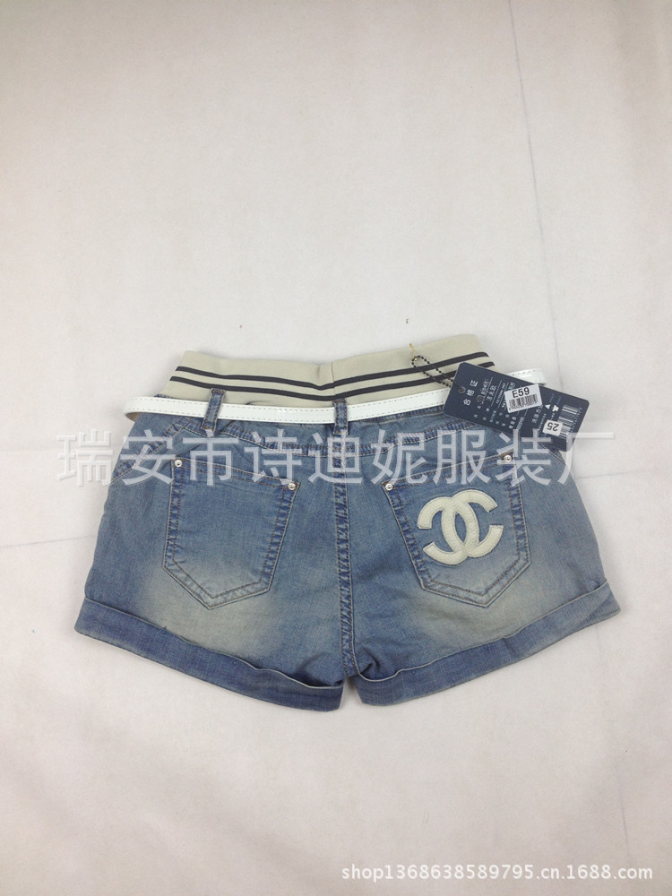 【<em>牛仔短裤批发</em> 洁米欧E59款 时尚休闲松紧腰