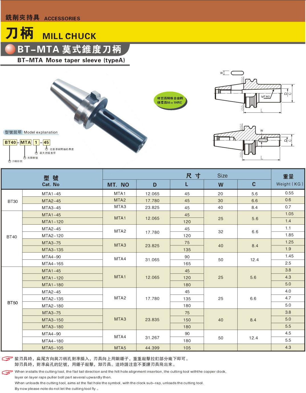 供应白色bt40-mta1/2/3/4莫氏锥度有扁尾刀柄 高质量 精度好