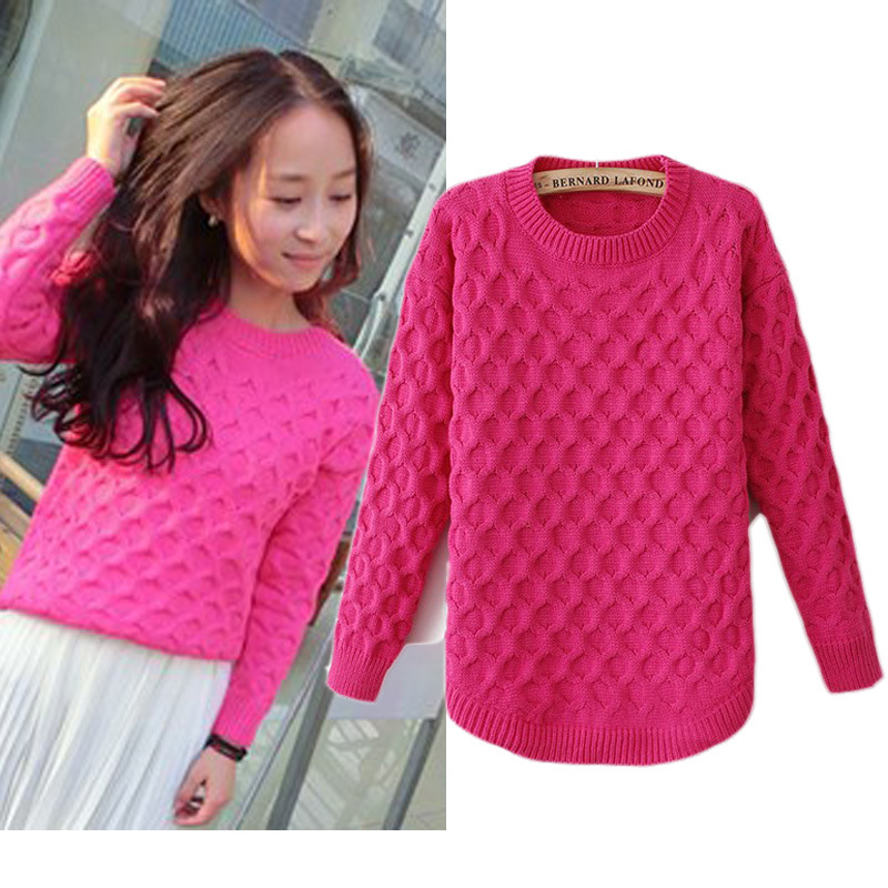 2013新款圆领套头圈圈波浪加厚<em>麻花毛衣</em>女装