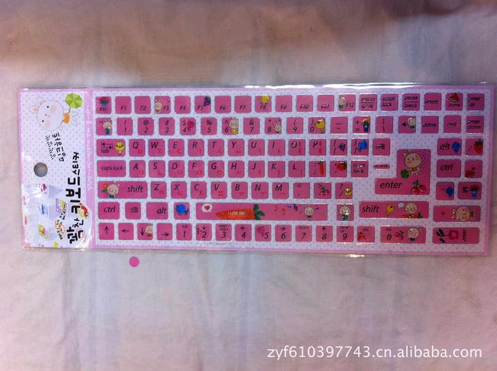 【键盘保护贴 拼音五笔日语多重 彩色卡通 韩版