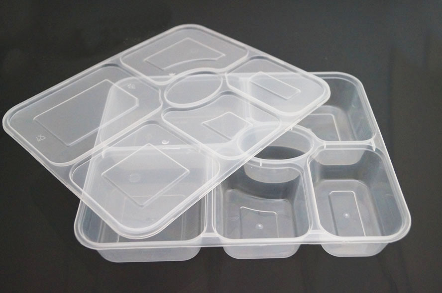 【一次性塑料餐盒,六格餐盒,外卖盒,打包盒】