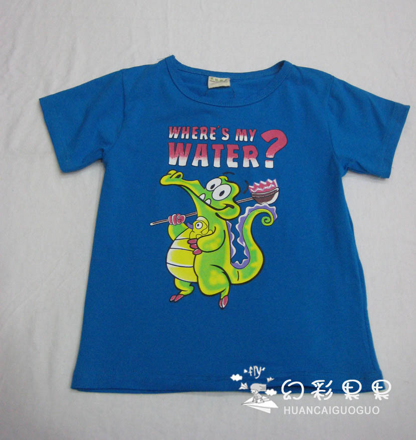 织里童装 2013新款夏装 男童顽皮小鳄鱼短袖+