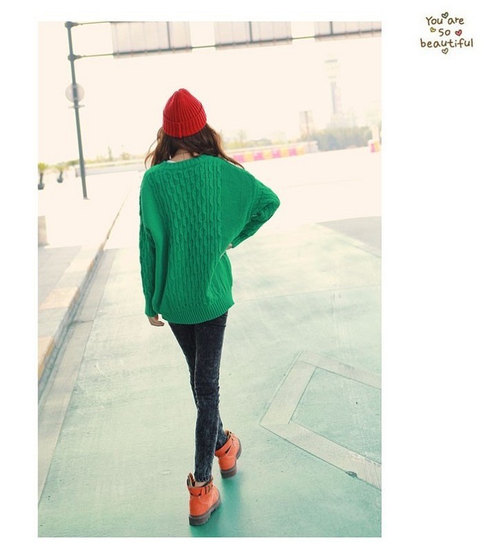 A593 女式<em>毛衣</em> 2013<em>秋冬新款</em> 韩版麻花编织圆