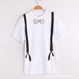 供应2013简约复古男女通穿款T恤 百搭休闲款中性T恤衫