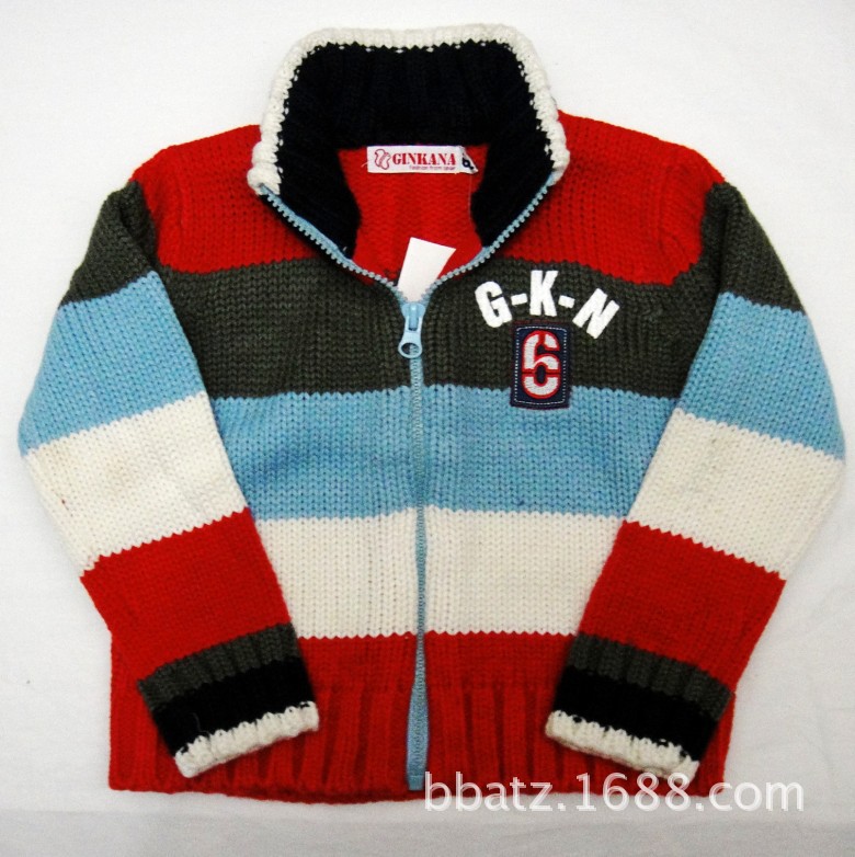 外贸原单童装<em>男童彩色</em>闲百搭长袖<em>毛衣</em> <em>开衫</em>外