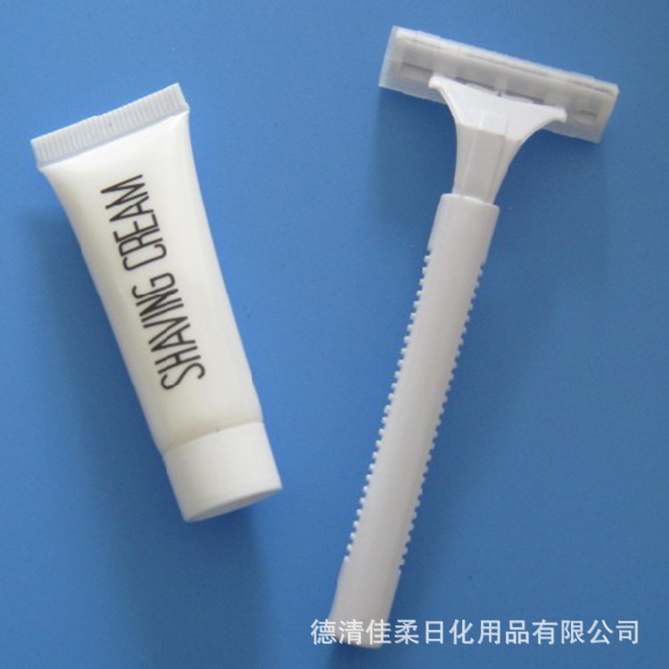【厂家直销宾馆酒店一次性剃须膏剃须刀片套装