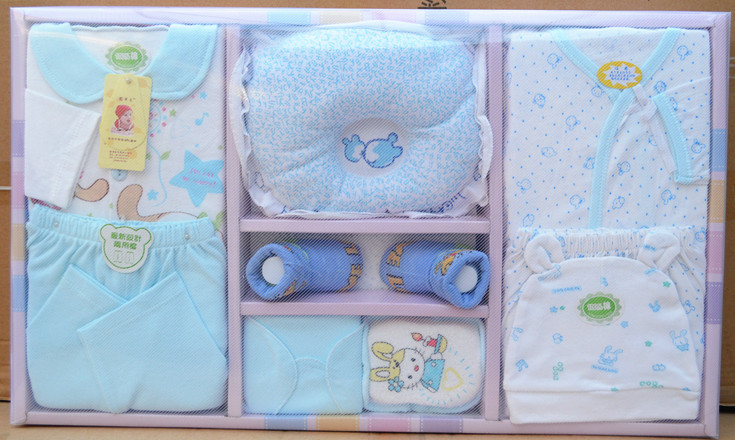 3色可选,新生儿婴儿礼盒装,宝宝礼盒纯棉10件