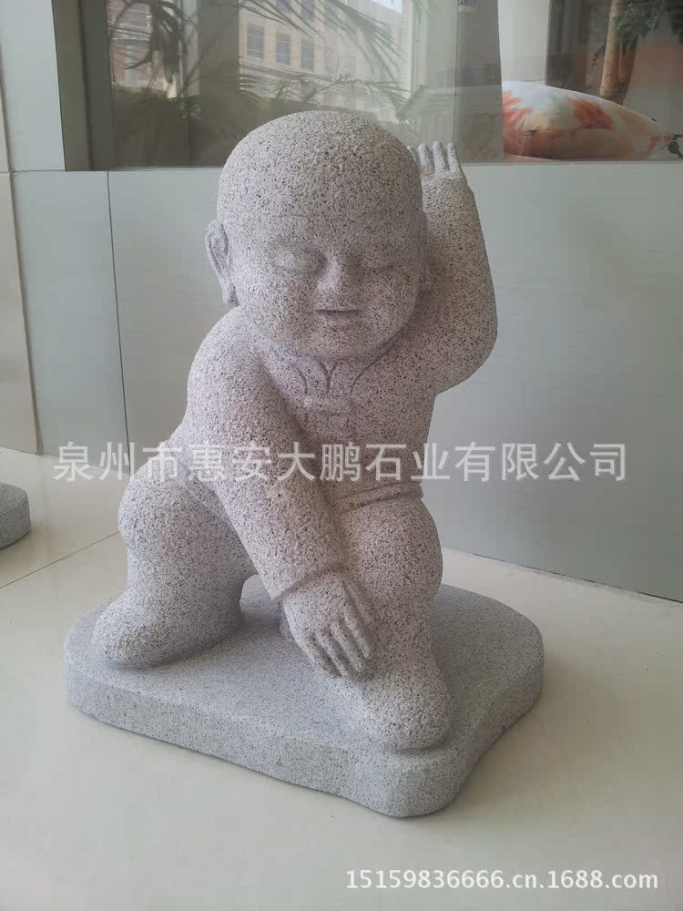 热销推荐 手工小石雕/石雕小和尚/十二体操童子景观雕塑小品