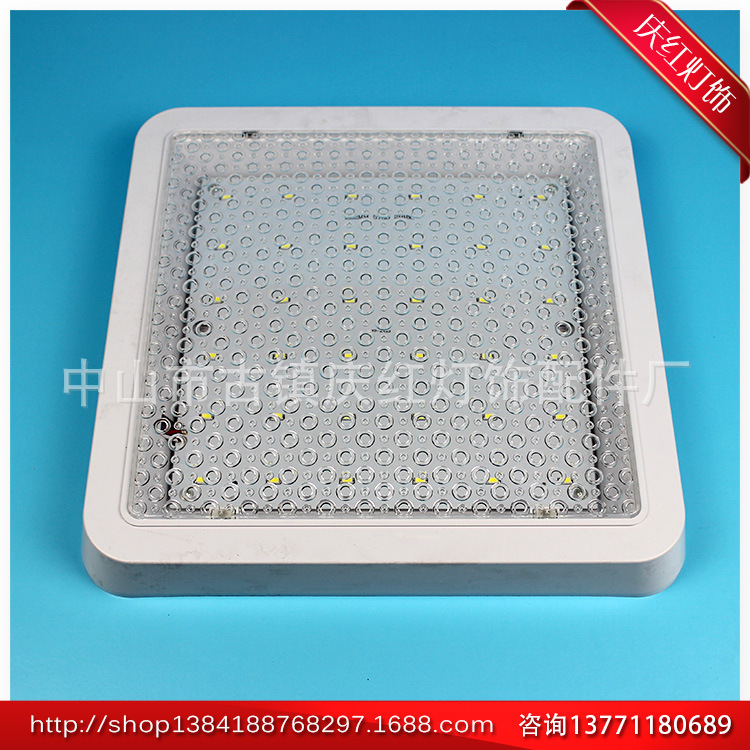 LED厨卫灯 玻璃面 长期批发320X320水珠透明方形明装18W LED厨卫灯套件
