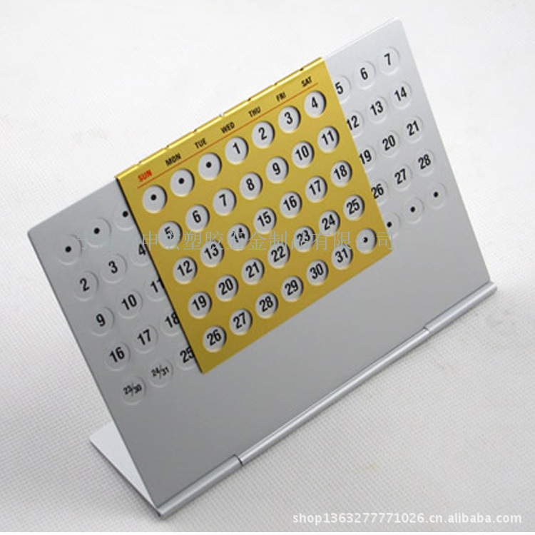 aluminum desk calendar