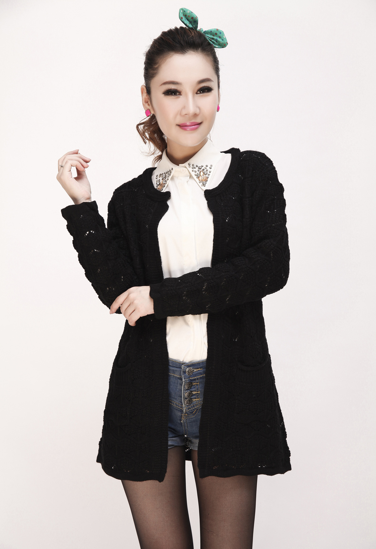 批发2013秋季女装新款韩版修身中长款<em>披肩开</em>