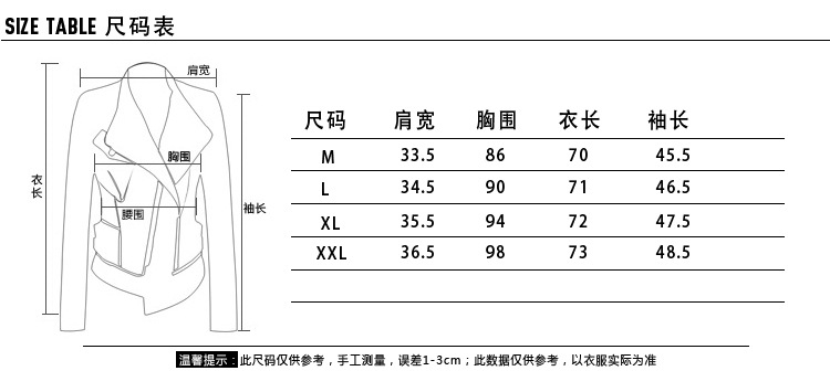 尺碼表