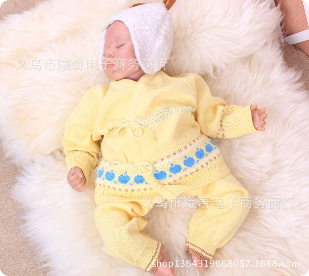 纯棉婴儿毛线衣棉纱线衣 图片