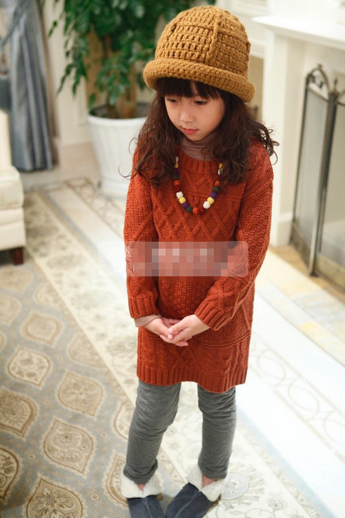 2014春秋新款大爱森林系<em>长款打底毛衣</em> <em>女童</em>冬