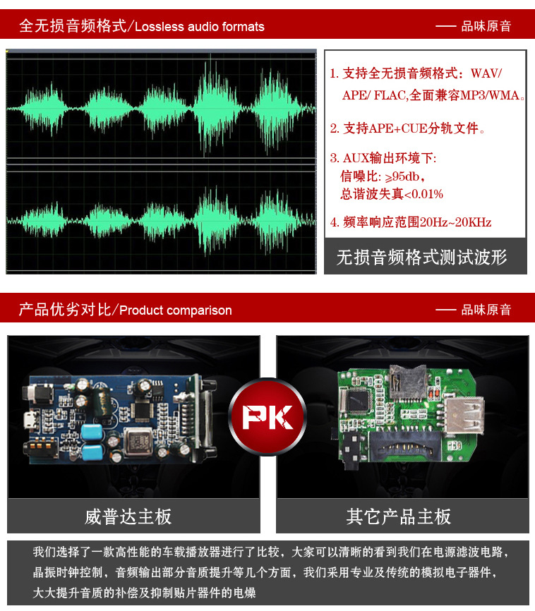 【厂家直销 车载无损音乐播放器 威普达 车载M