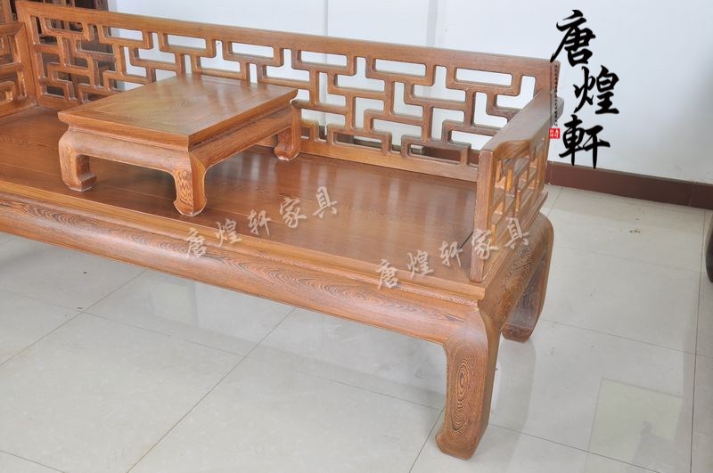 鸡翅木小曲尺罗汉床2件套 (8)