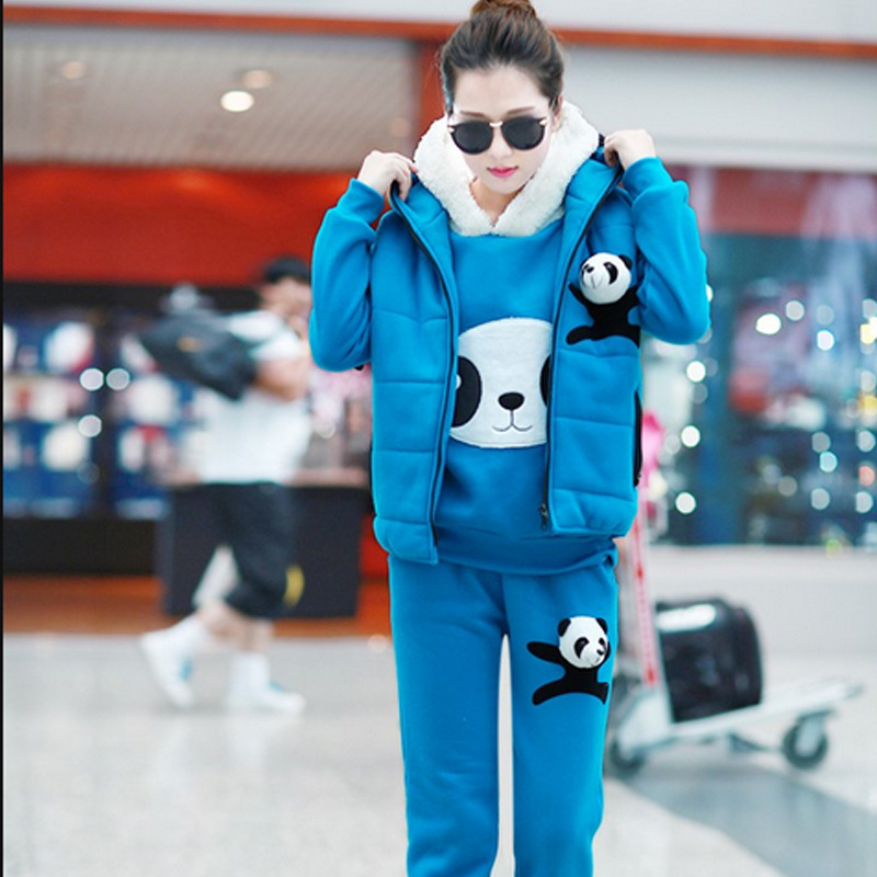 2013冬季新款休闲带帽卫衣女装三件套韩版春