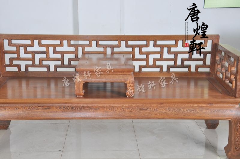 鸡翅木小曲尺罗汉床2件套 (6)