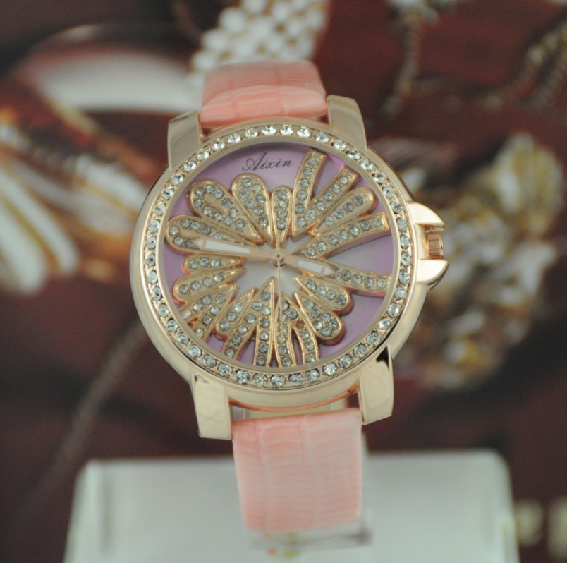 厂家批发正品爱鑫手表韩国时尚<em>女士</em>手表<em>真皮带</em>