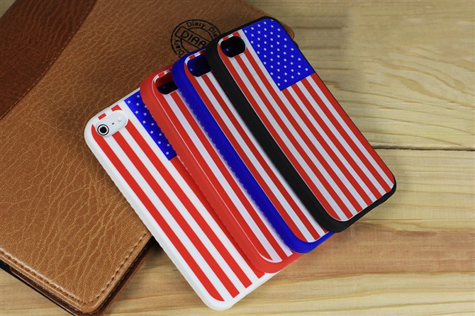 【厂家直销iphone5 美国国旗硅胶套 手机保护壳