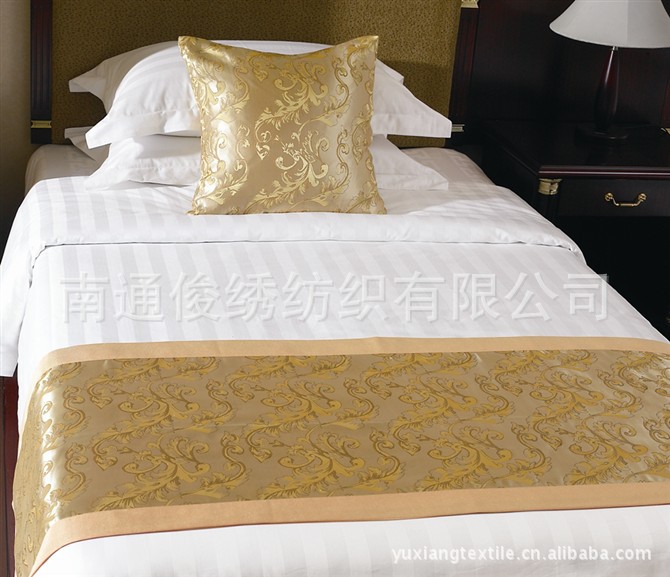 宾馆酒店客房 床单 全棉3公分缎条纯白色床单