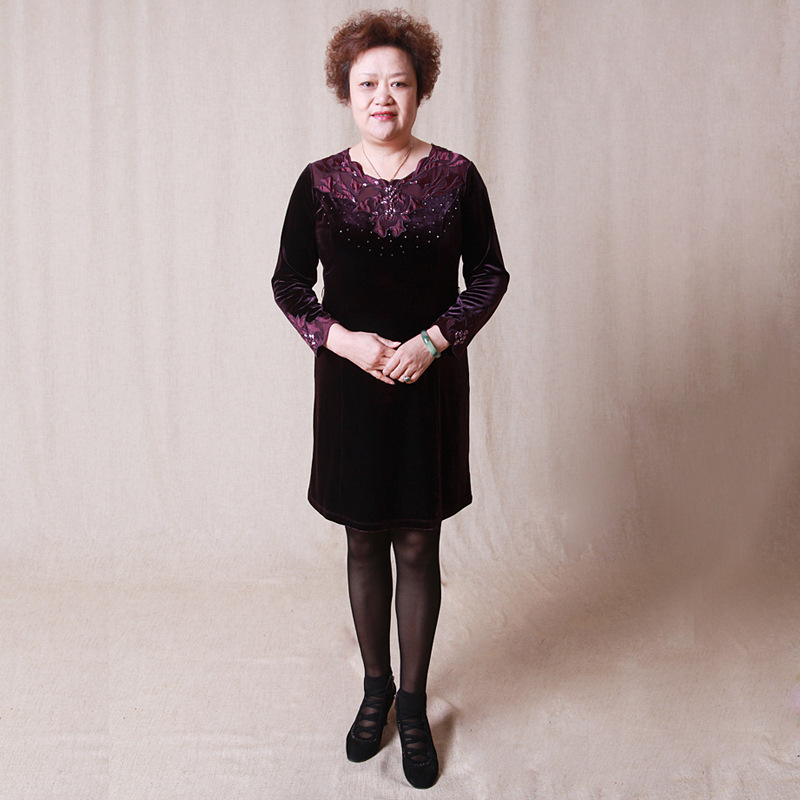 秋丹中老年加大加肥<em>女装厂家直销春季</em>新款丝绒