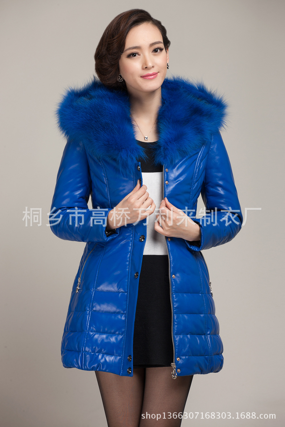 批发采购女式皮衣-2013冬款女装 韩版中长款狐