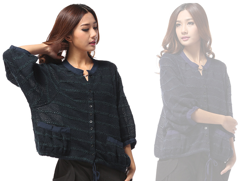 【2013秋季大码女装韩国<em>蝙蝠袖镂空</em>花针织开