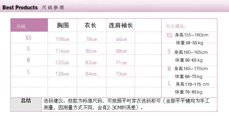新軍工中長款尺碼