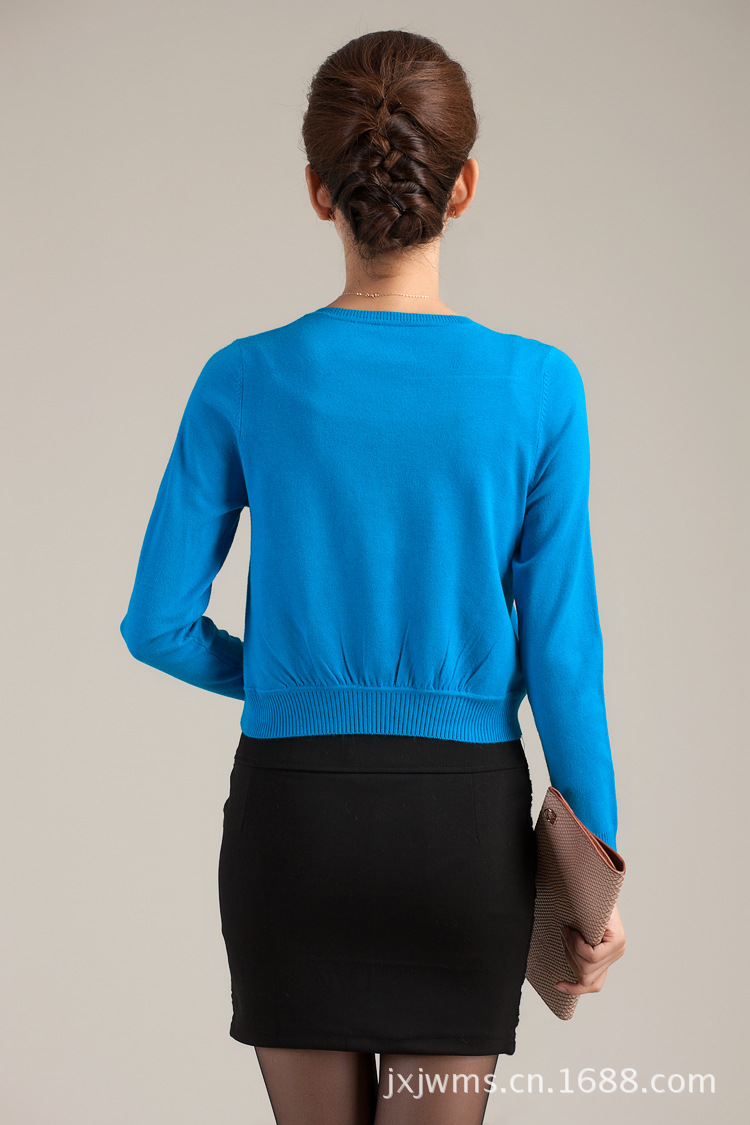 【实拍A91批发哥弟代购正品女装羊毛衫<em>短款</em>针