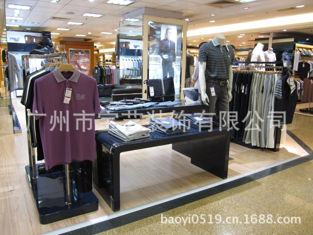 男装展柜 服装店货架 男装展示架 矮边岛架展柜展架定制