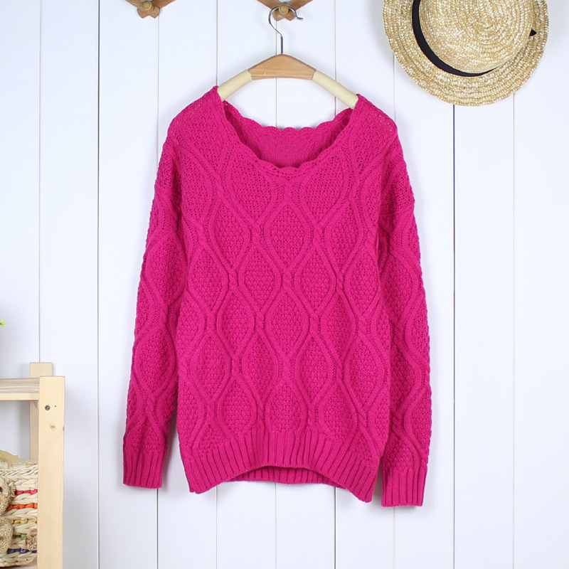 2013秋冬新款女<em>毛衣</em>韩版修身圆领<em>手工</em>编织加