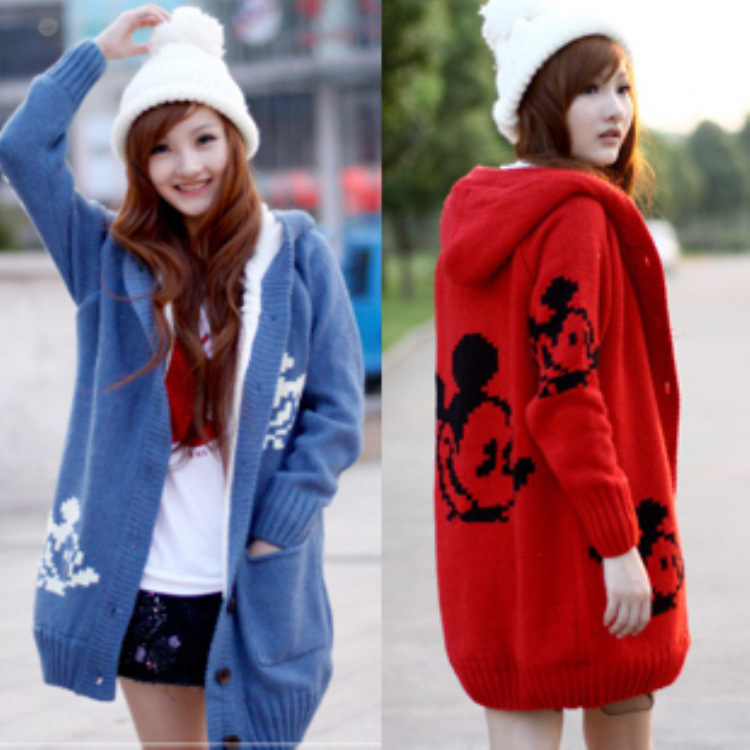 3韩版女装宽松大码大衣中长款带帽<em>加绒加厚外</em>