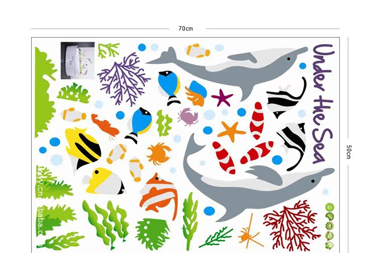 水浴室玻璃瓷砖贴纸海底世界海豚组合墙贴画AY752 墙贴尽在 水浴室玻璃瓷砖贴纸海底世界海豚组合墙贴画AY752 墙贴尽在