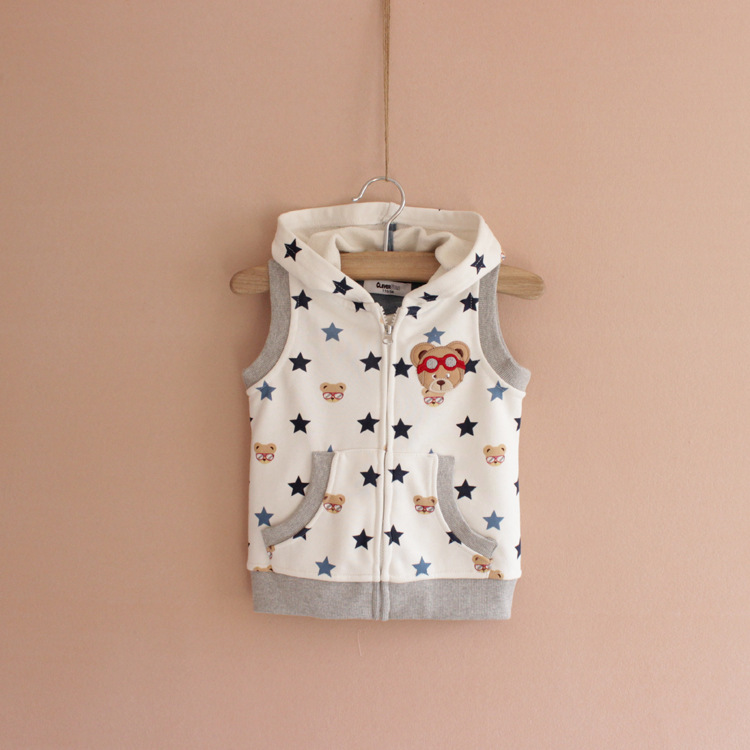 儿童背心 男童<em>开衫</em>马甲电脑提花<em>V字领</em>背心 小