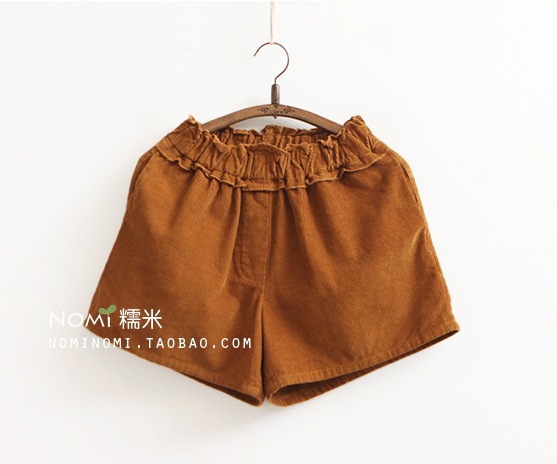 慢歌。松紧腰女<em>秋冬</em>纯色文艺<em>宽松</em>休闲百搭灯芯