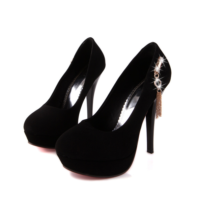 2013秋季女鞋 真皮<em>高跟鞋</em> 圆头增高女鞋 图片_