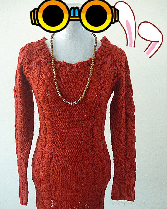 【供应外贸原单女装圆领<em>长款毛衣裙</em>修身高领围