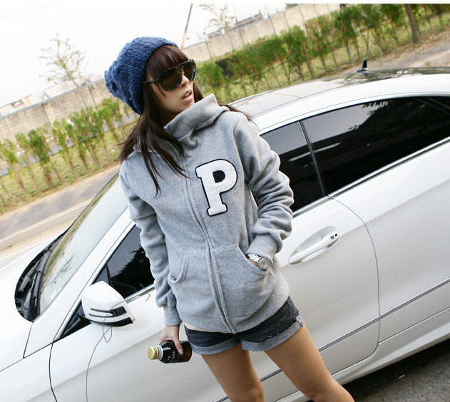2013秋冬<em>新款</em>抓绒<em>卫衣开衫</em>P字母 <em>图片</em>_高清大