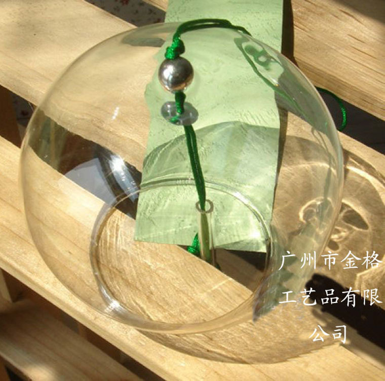 【厂家直销各种规格玻璃风铃 透明玻璃风铃 贴