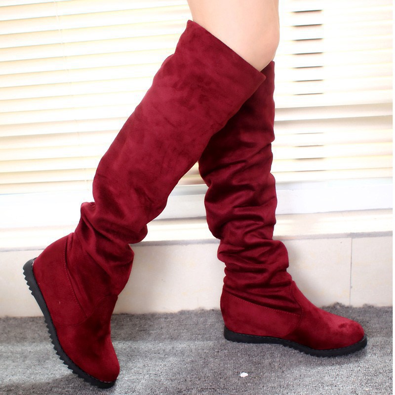 2013秋冬欧美新款长筒女靴 牛反绒显瘦过膝靴