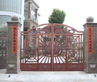 不锈钢仿铜拉丝庭院大门