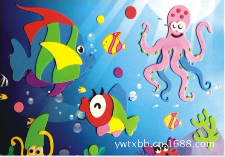 荷叶粘贴画-立体贴画 -价格,厂家,图片,拼图拼板类,义乌市荷叶塘创业文具厂