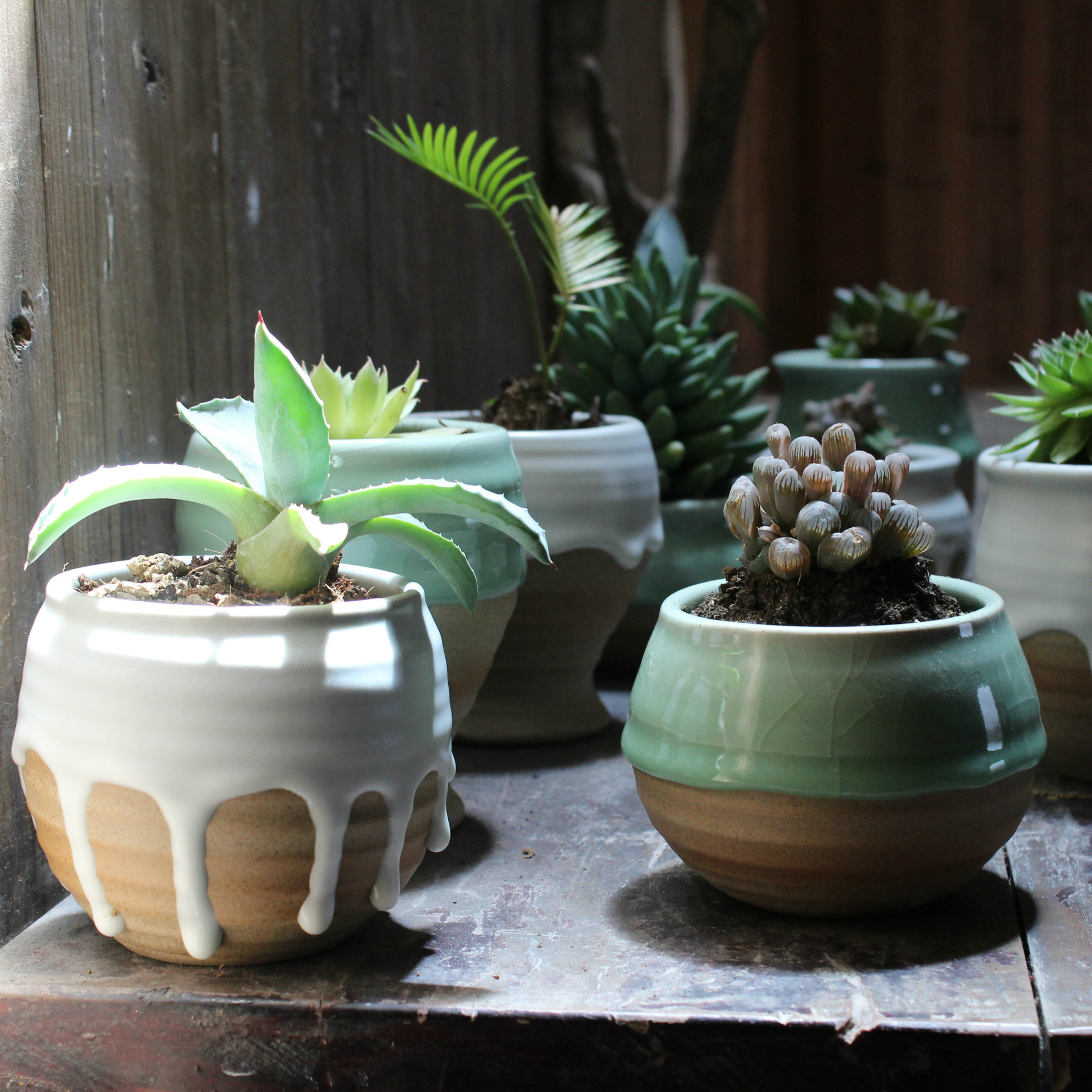 景德镇厂家批发 多肉植物花盆大号 案头陶泥 手