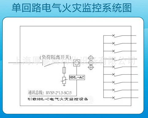 单回路电气火灾监控系统图