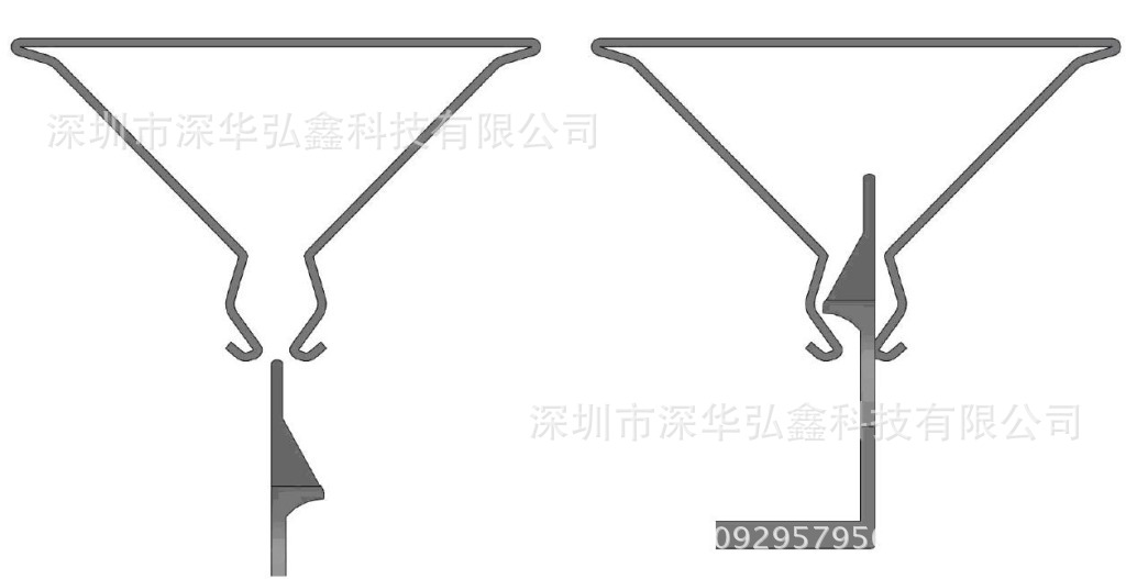 1将边框卡入三角型龙骨