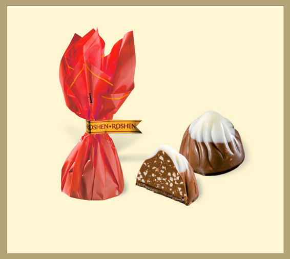 欧洲进口,ROSHEN,碎坚果榛子酱,3层夹心巧克力,15克,可做喜糖